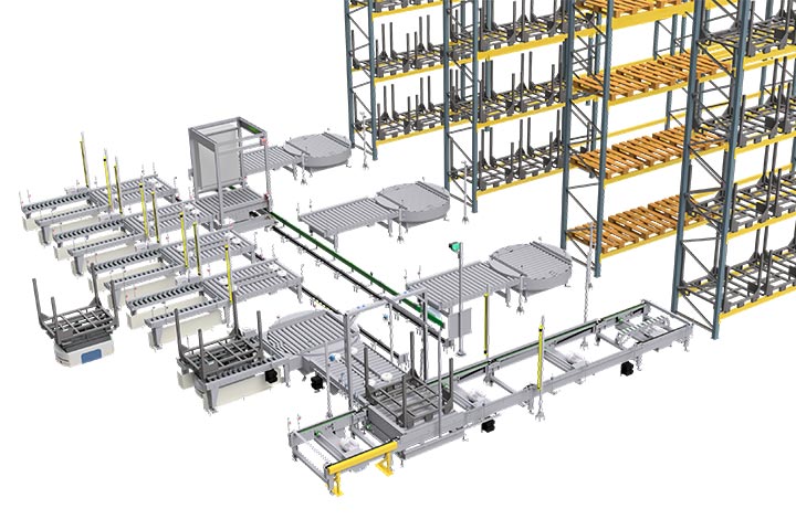 Auf und Abgabe mit Querverschiebewagen
