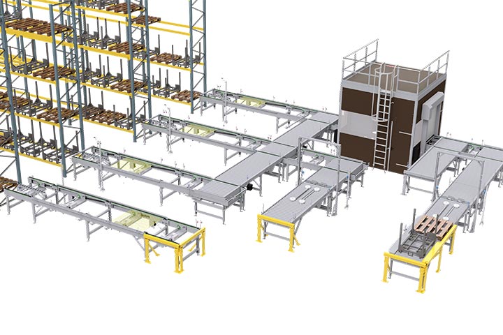Gestell und Palettentransport